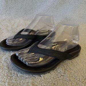 ABEO Alea Sandals Womens 6N Narrow Black Flip Flop Shoe Thong Comfort